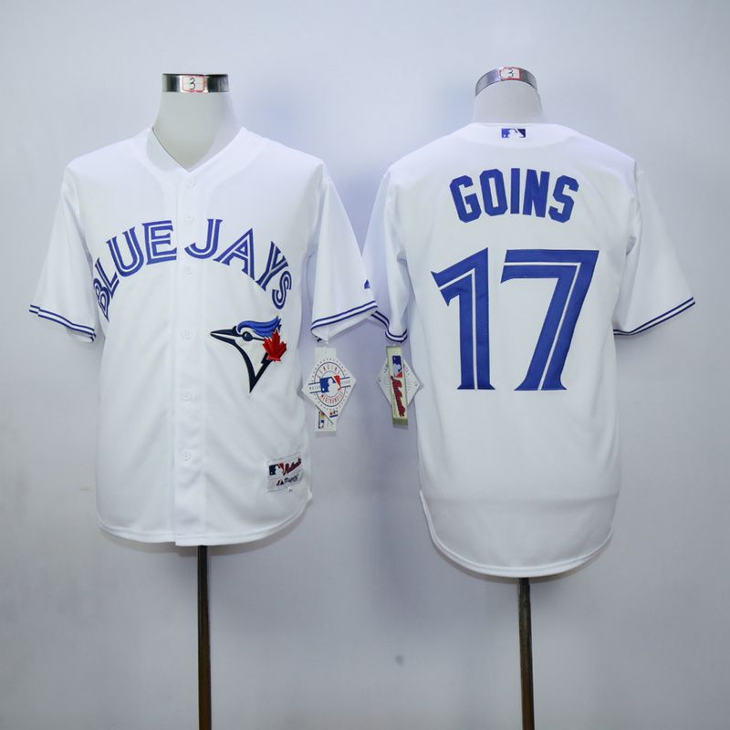 Men Toronto Blue Jays #17 Goins White MLB Jerseys->toronto blue jays->MLB Jersey